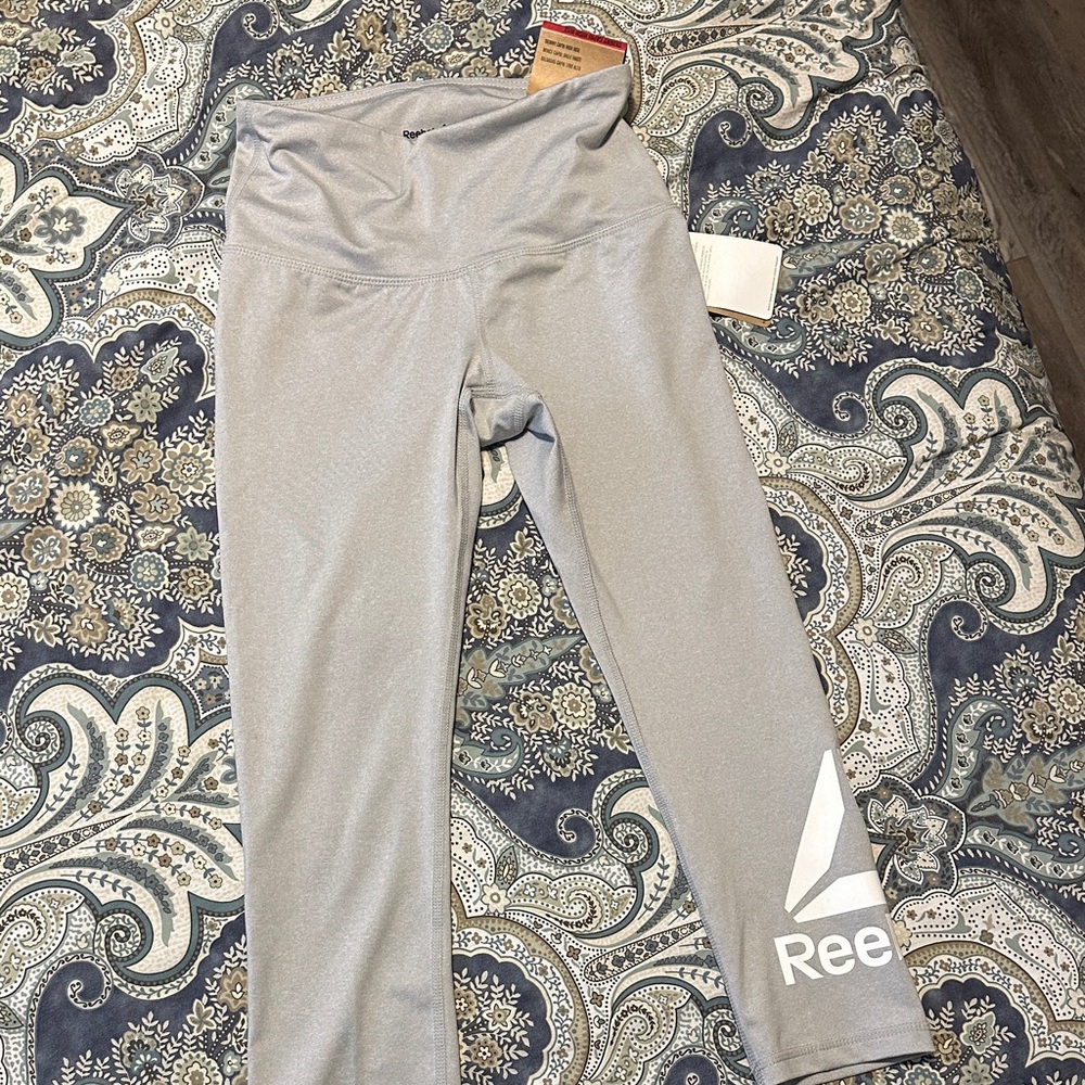 Girls Reebok Light Gray Active Capri Leggings